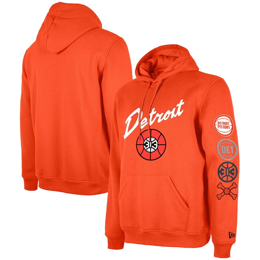 Men's Detroit Pistons Orange 2023/24 City Edition Big & Tall Size New Era Pullover Hoodie Men's Detroit Pistons Orange 2023/24 City Edition Big & Tall Size New Era Pullover Hoodie