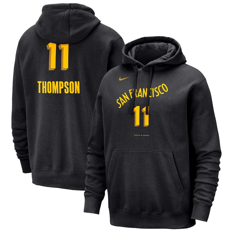 Men's Golden State Warriors Klay Thompson Black 2023/24 City Edition Nike Pullover Hoodie Men's Golden State Warriors Klay Thompson Black 2023/24 City Edition Nike Pullover Hoodie