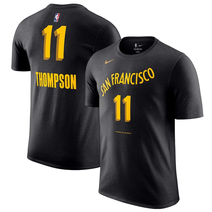 Men's Golden State Warriors Klay Thompson Black 2023/24 City Edition Nike T-Shirt Men's Golden State Warriors Klay Thompson Black 2023/24 City Edition Nike T-Shirt