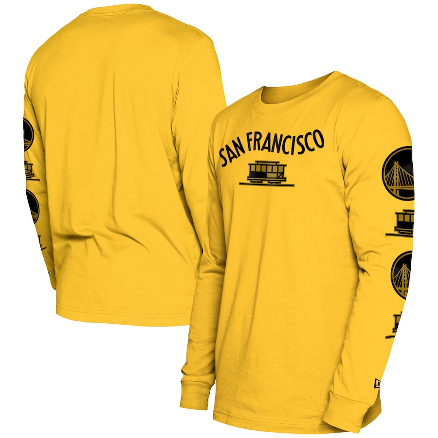 Men's Golden State Warriors Yellow 2023/24 City Edition New Era Long Sleeve T-Shirt