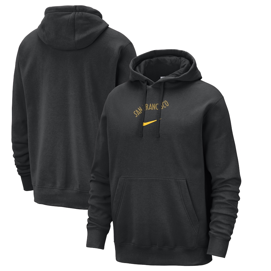Men's Golden State Warriors Black 2023/24 City Edition Essential Club Nike Pullover Hoodie