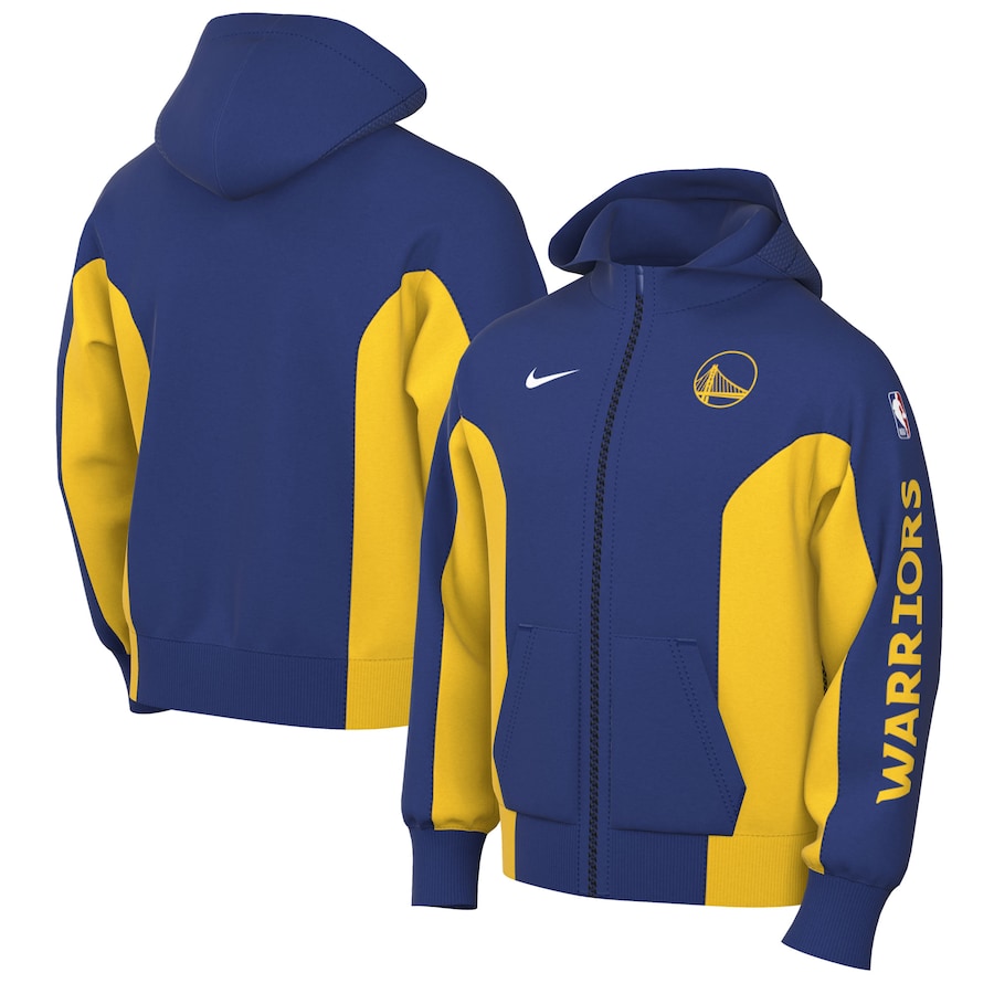 Men's Golden State Warriors Royal 2023/24 Authentic Showtime Performance Full-Zip Hoodie Men's Golden State Warriors Royal 2023/24 Authentic Showtime Performance Full-Zip Hoodie