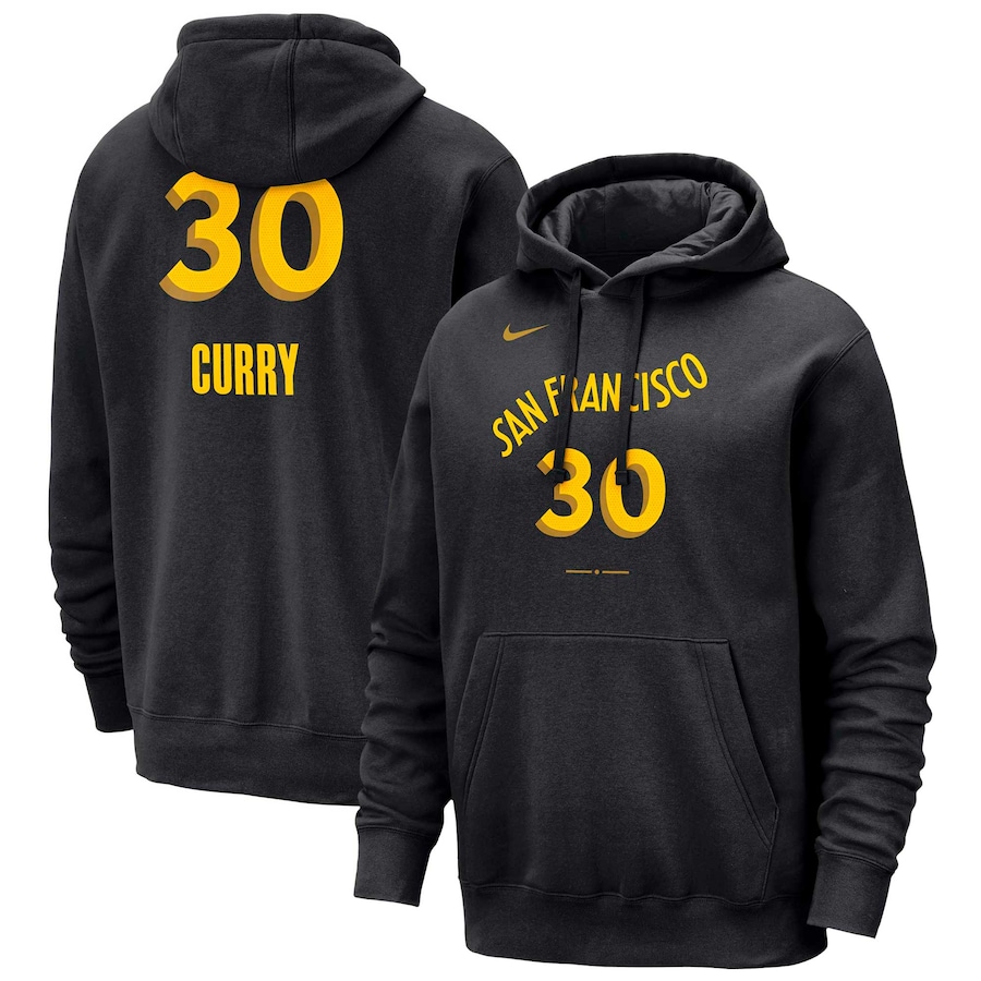 Men's Golden State Warriors Stephen Curry Black 2023/24 City Edition Nike Pullover Hoodie
