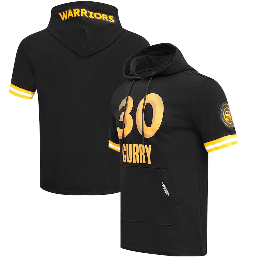 Men's Golden State Warriors Stephen Curry Black 2023/24 City Edition Short Sleeve Pro Standard Pullover Hoodie Men's Golden State Warriors Stephen Curry Black 2023/24 City Edition Short Sleeve Pro Standard Pullover Hoodie