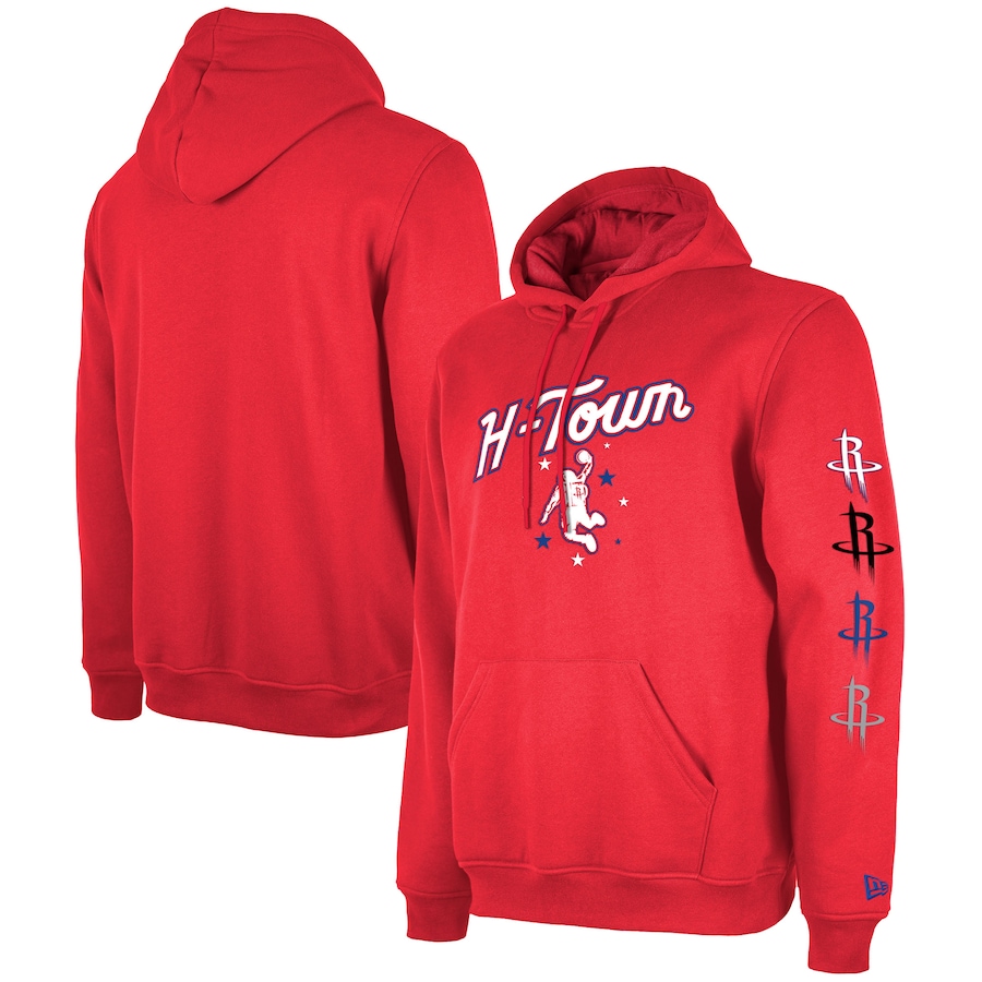 Men's Houston Rockets Red 2023/24 City Edition New Era Pullover Hoodie