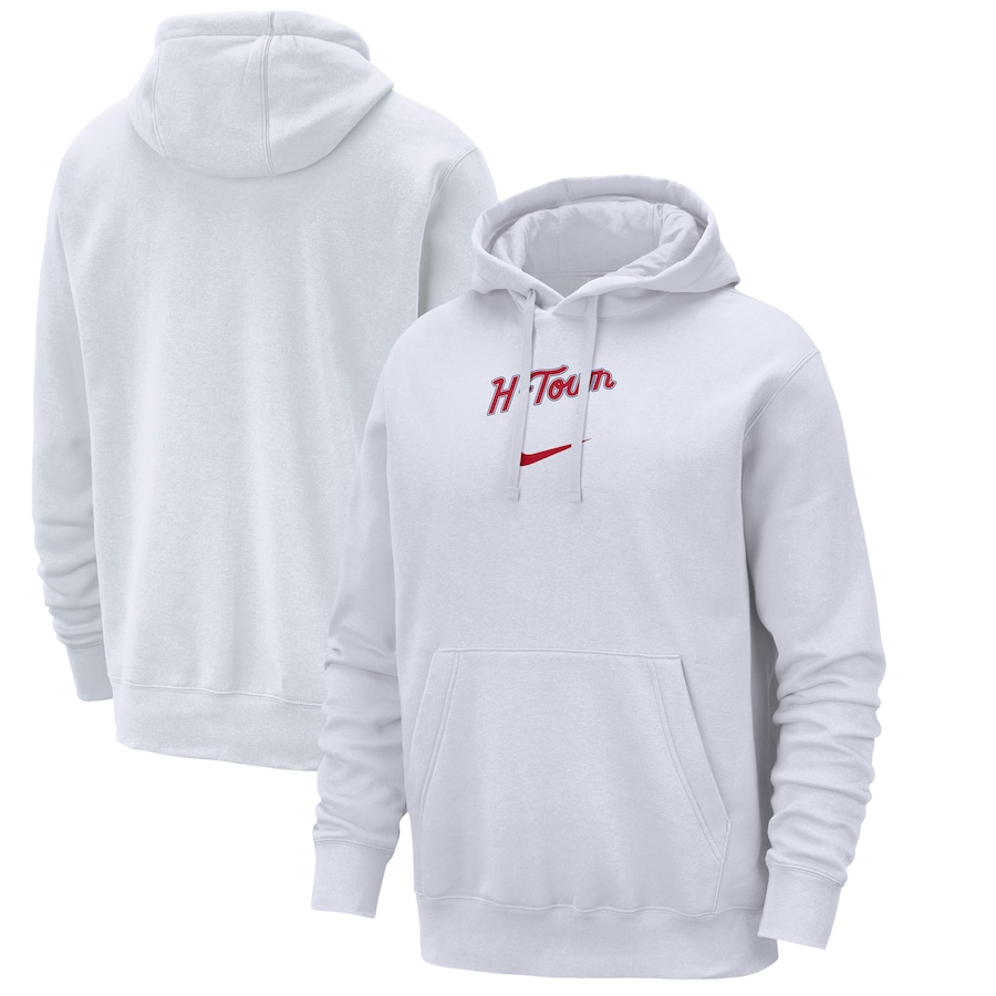 Men's Houston Rockets White 2023/24 City Edition Essential Club Nike Pullover Hoodie