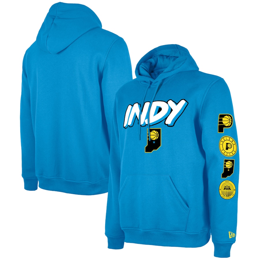 Men's Indiana Pacers Blue Big & Tall Size 2023/24 City Edition New Era Pullover Hoodie Men's Indiana Pacers Blue Big & Tall Size 2023/24 City Edition New Era Pullover Hoodie