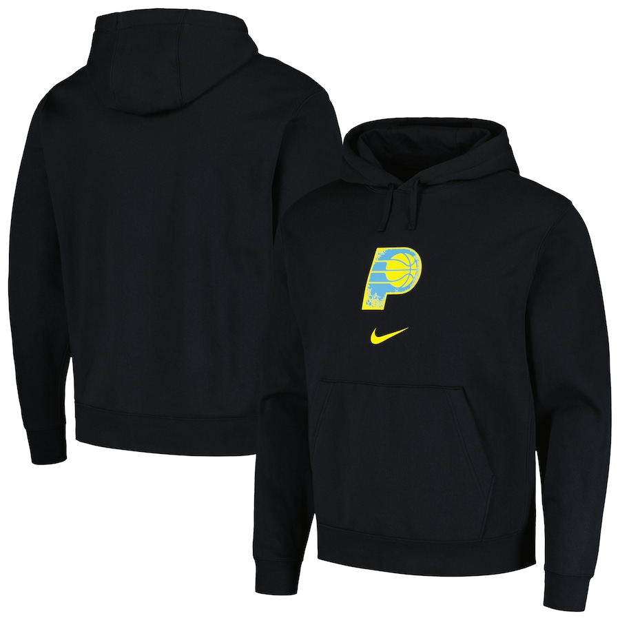 Men's Indiana Pacers Black 2023/24 City Edition Essential Club Nike Pullover Hoodie Men's Indiana Pacers Black 2023/24 City Edition Essential Club Nike Pullover Hoodie