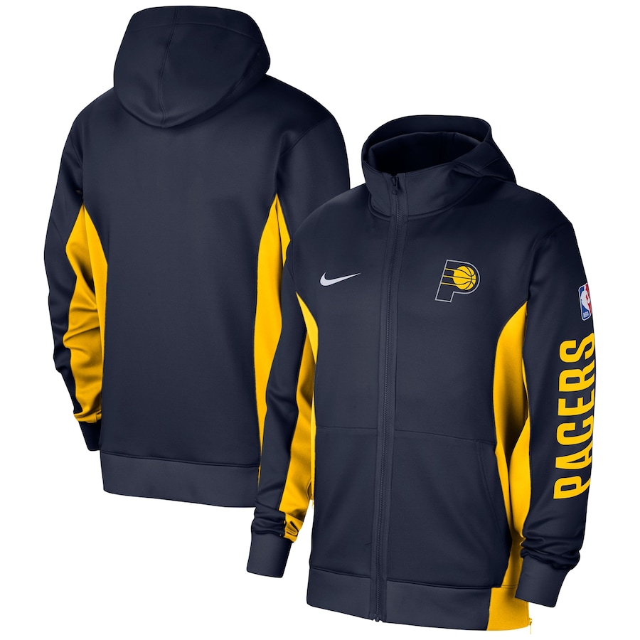 Men's Indiana Pacers Navy 2023/24 Authentic Showtime Performance Full-Zip Hoodie Men's Indiana Pacers Navy 2023/24 Authentic Showtime Performance Full-Zip Hoodie