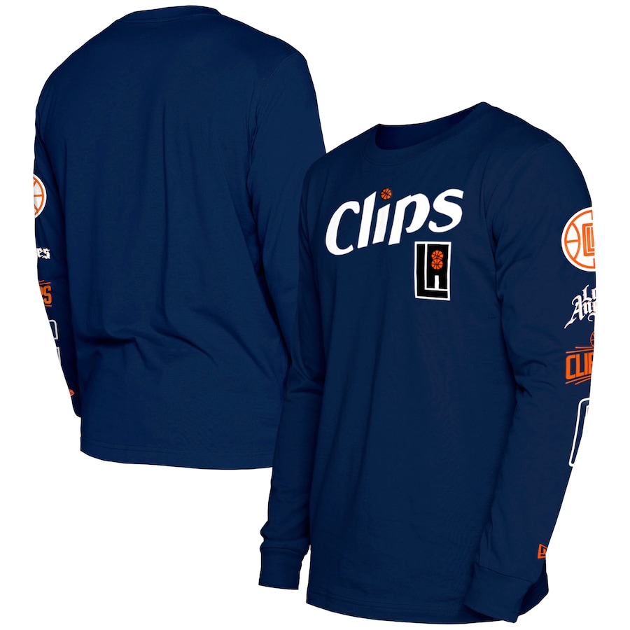 Men's LA Clippers Navy 2023/24 City Edition New Era Long Sleeve T-Shirt Men's LA Clippers Navy 2023/24 City Edition New Era Long Sleeve T-Shirt