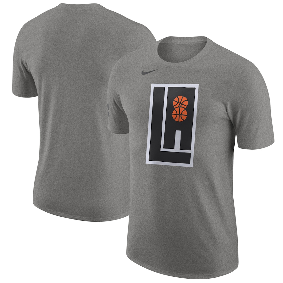 Men's LA Clippers Charcoal 2023/24 City Edition Essential Warmup Nike T-Shirt Men's LA Clippers Charcoal 2023/24 City Edition Essential Warmup Nike T-Shirt