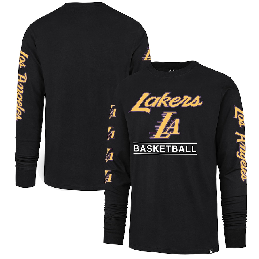 Men's Los Angeles Lakers '47 Black 2023/24 City Edition Triplet Franklin Long Sleeve T-Shirt
