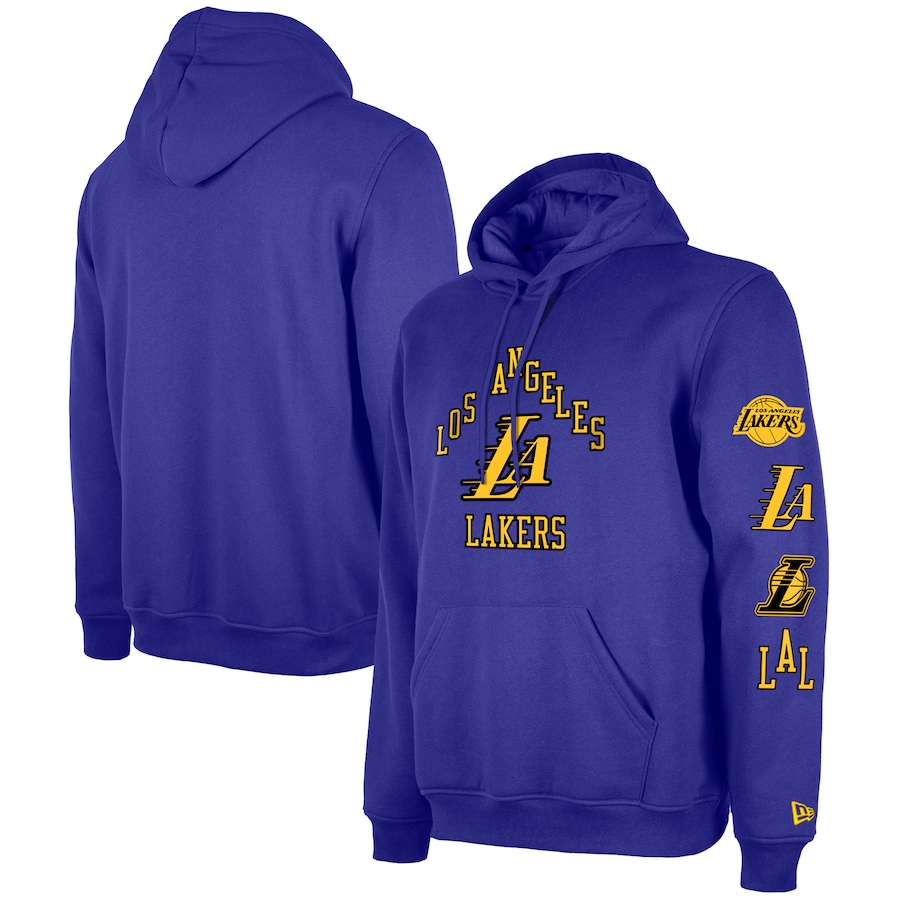 Men's Los Angeles Lakers Purple 2023/24 City Edition New Era Pullover Hoodie Men's Los Angeles Lakers Purple 2023/24 City Edition New Era Pullover Hoodie