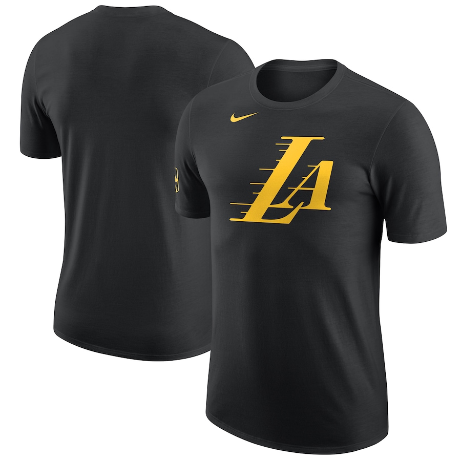 Men's Los Angeles Lakers Black 2023/24 City Edition Essential Warmup Nike T-Shirt