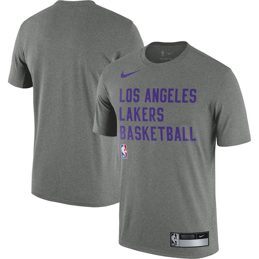 Men's Los Angeles Lakers Heather Gray 2023/24 Sideline Legend Performance Practice Nike T-Shirt Men's Los Angeles Lakers Heather Gray 2023/24 Sideline Legend Performance Practice Nike T-Shirt