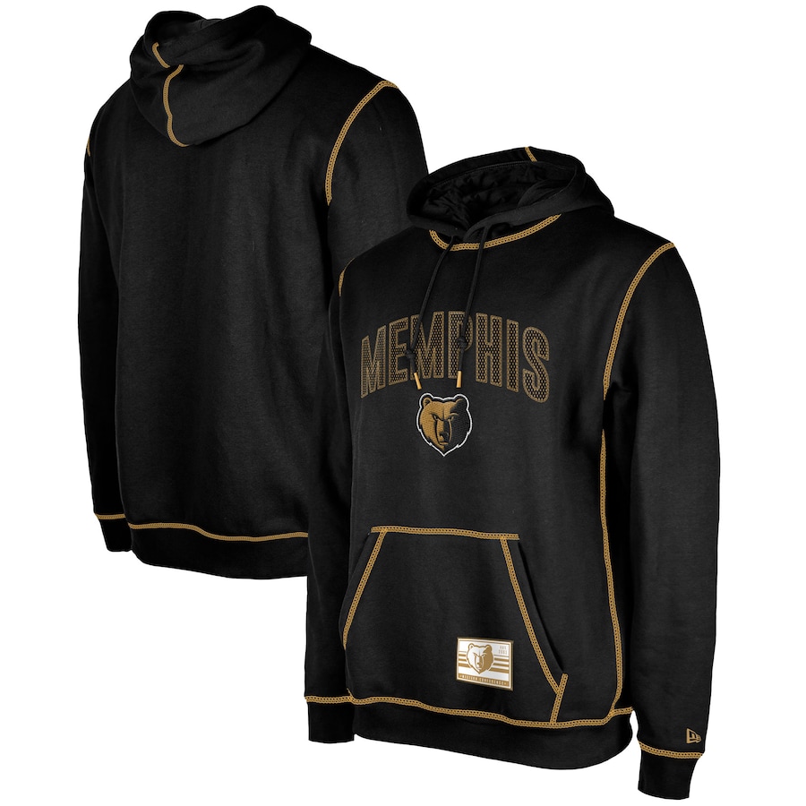 Men's Memphis Grizzlies Black 2023/24 City Edition Satin Stitch Elite Pack New Era Pullover Hoodie Men's Memphis Grizzlies Black 2023/24 City Edition Satin Stitch Elite Pack New Era Pullover Hoodie