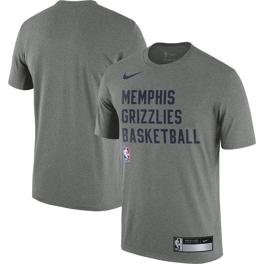 Men's Memphis Grizzlies Heather Gray 2023/24 Sideline Legend Performance Practice Nike T-Shirt