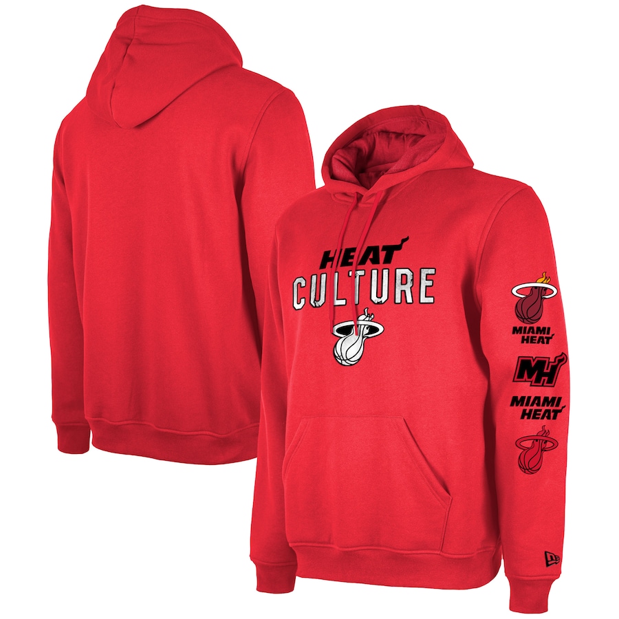 Men's Miami Heat Red 2023/24 City Edition Big & Tall Size New Era Pullover Hoodie