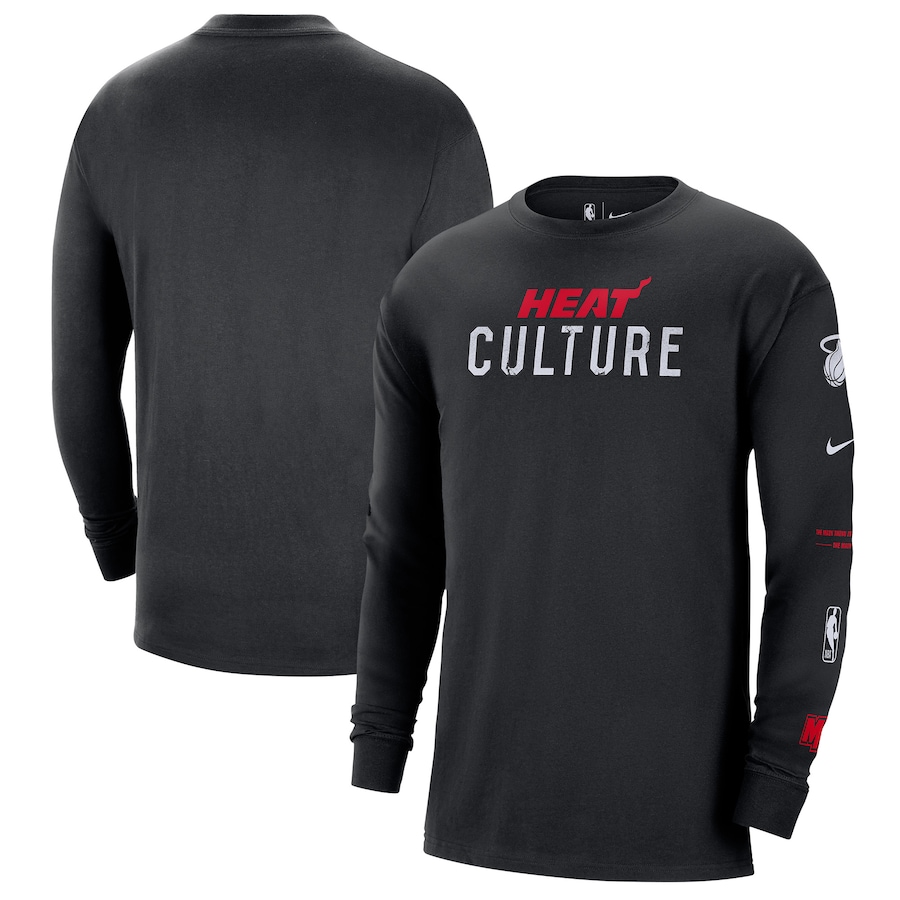 Men's Miami Heat Black 2023/24 City Edition Max90 Expressive Long Sleeve Nike T-Shirt