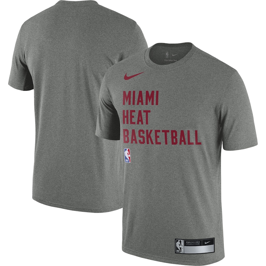 Men's Miami Heat Heather Gray 2023/24 Sideline Legend Performance Practice Nike T-Shirt