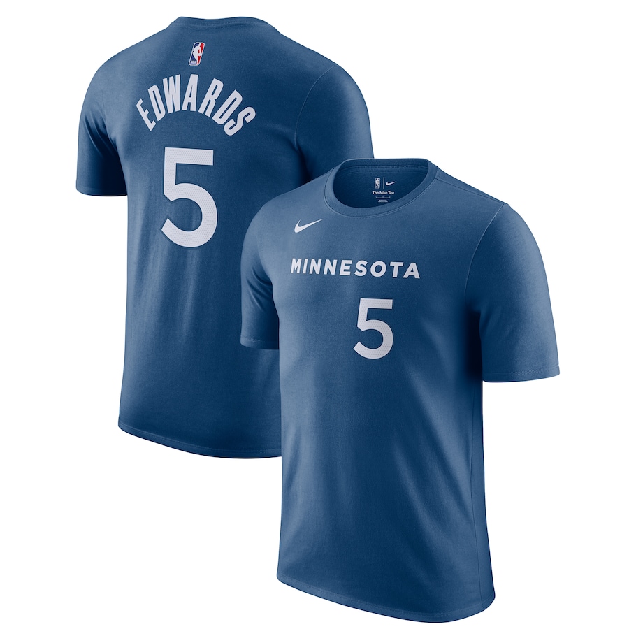 Men's Minnesota Timberwolves Anthony Edwards Blue 2023/24 City Edition Nike T-Shirt