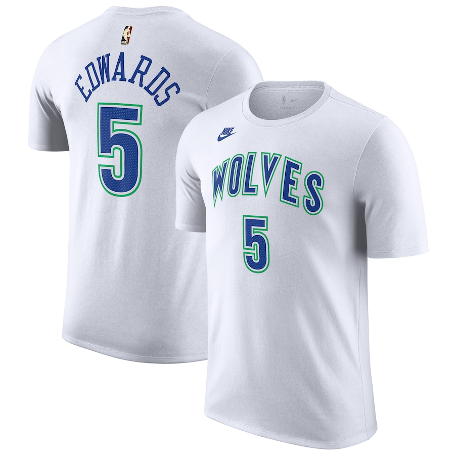 Men's Minnesota Timberwolves Anthony Edwards White 2023/24 Classic Edition Nike T-Shirt Men's Minnesota Timberwolves Anthony Edwards White 2023/24 Classic Edition Nike T-Shirt