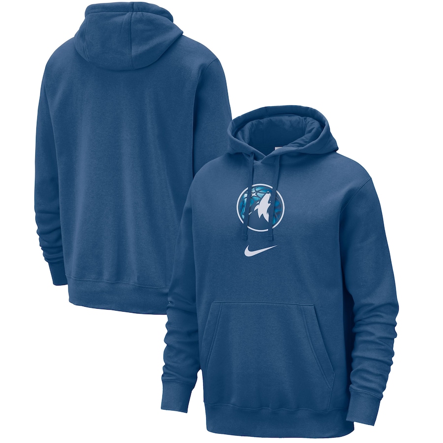 Men's Minnesota Timberwolves Blue 2023/24 City Edition Essential Club Nike Pullover Hoodie Men's Minnesota Timberwolves Blue 2023/24 City Edition Essential Club Nike Pullover Hoodie