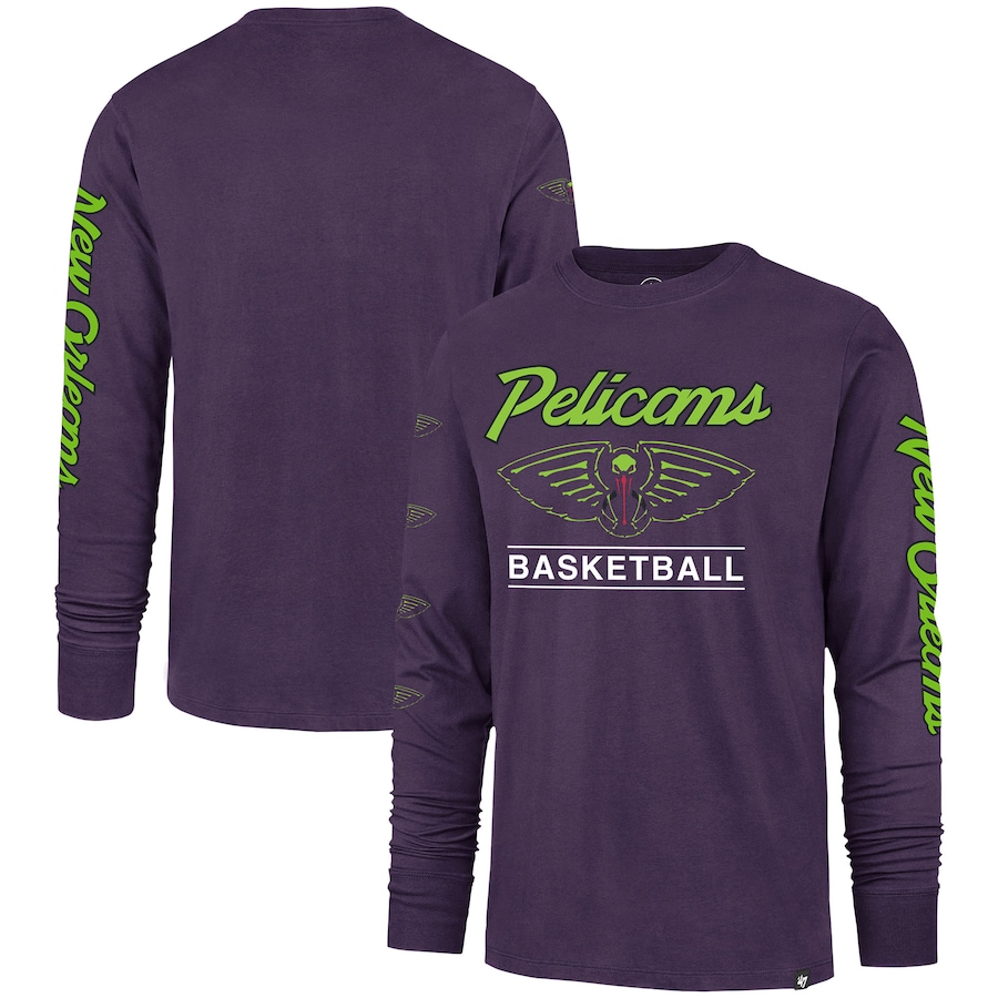 Men's New Orleans Pelicans '47 Purple 2023/24 City Edition Triplet Franklin Long Sleeve T-Shirt Men's New Orleans Pelicans '47 Purple 2023/24 City Edition Triplet Franklin Long Sleeve T-Shirt