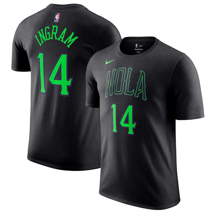 Men's New Orleans Pelicans Brandon Ingram Black 2023/24 City Edition Nike T-Shirt Men's New Orleans Pelicans Brandon Ingram Black 2023/24 City Edition Nike T-Shirt