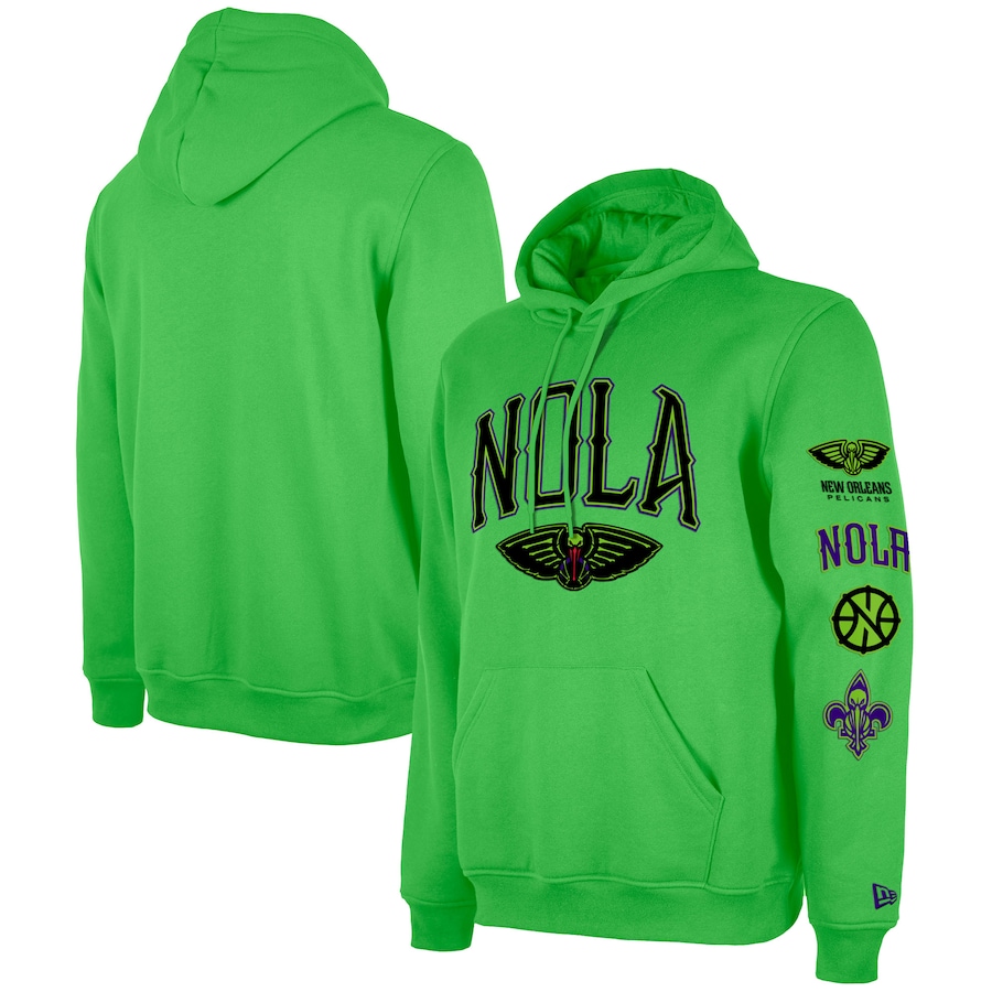 Men's New Orleans Pelicans Green 2023/24 City Edition New Era Pullover Hoodie