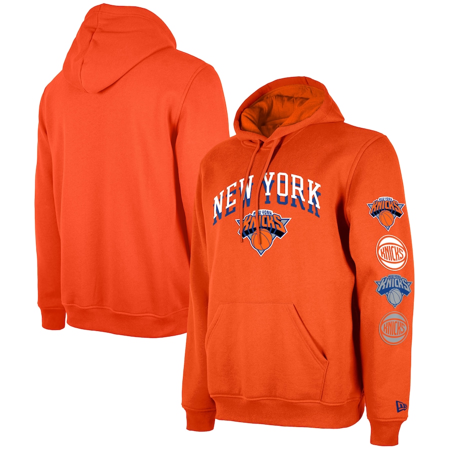 Men's New York Knicks Orange 2023/24 City Edition New Era Pullover Hoodie