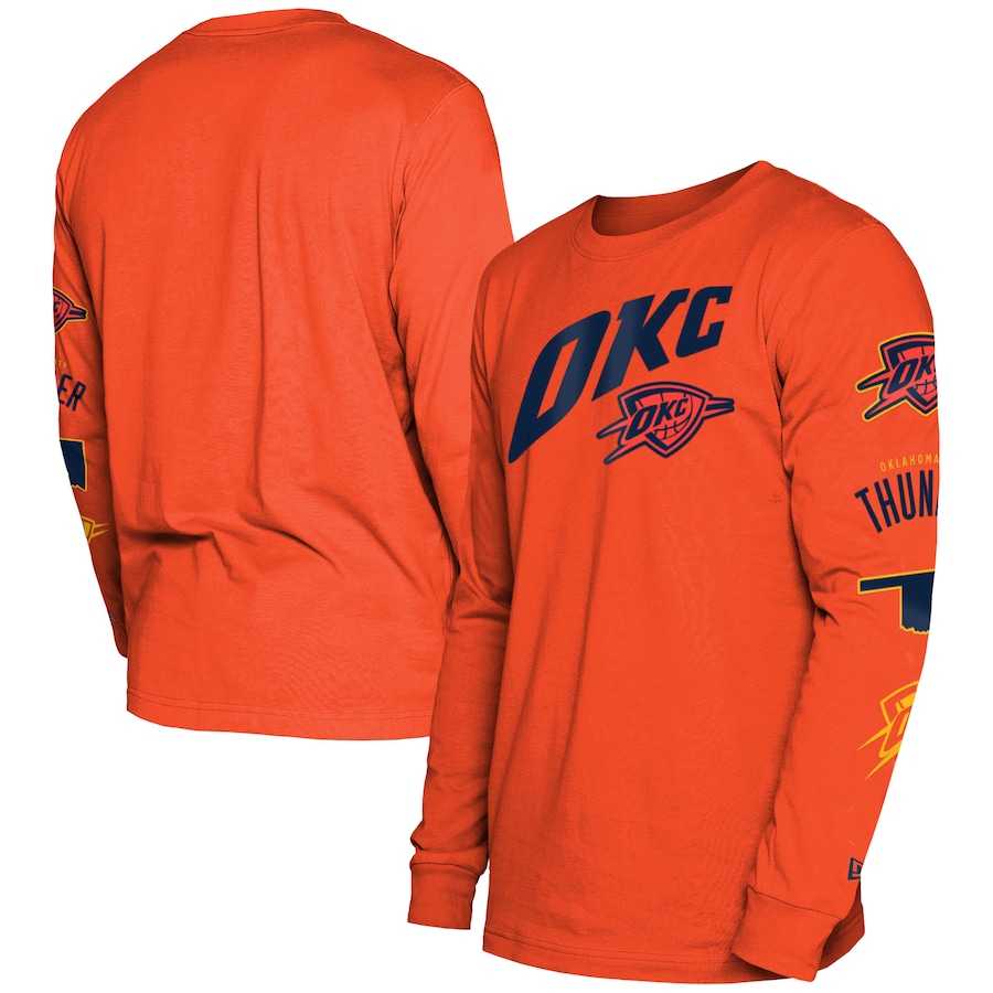Men's Oklahoma City Thunder Orange 2023/24 City Edition New Era Long Sleeve T-Shirt
