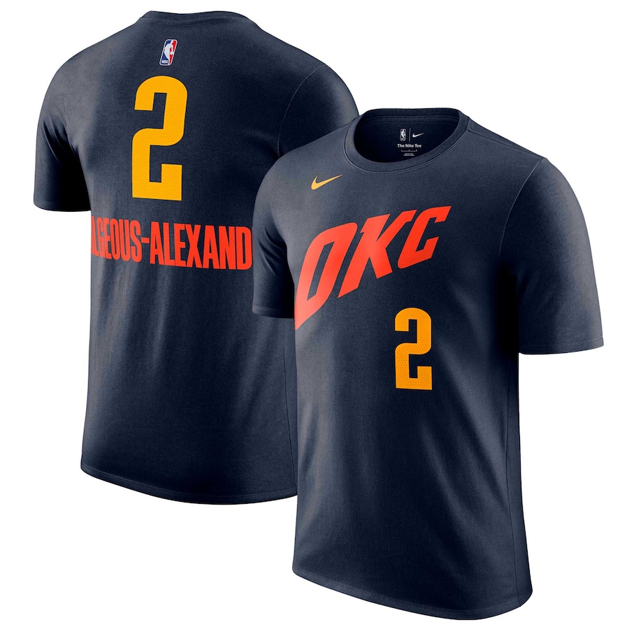 Men's Oklahoma City Thunder Shai Gilgeous-Alexander Navy 2023/24 City Edition Nike T-Shirt Men's Oklahoma City Thunder Shai Gilgeous-Alexander Navy 2023/24 City Edition Nike T-Shirt