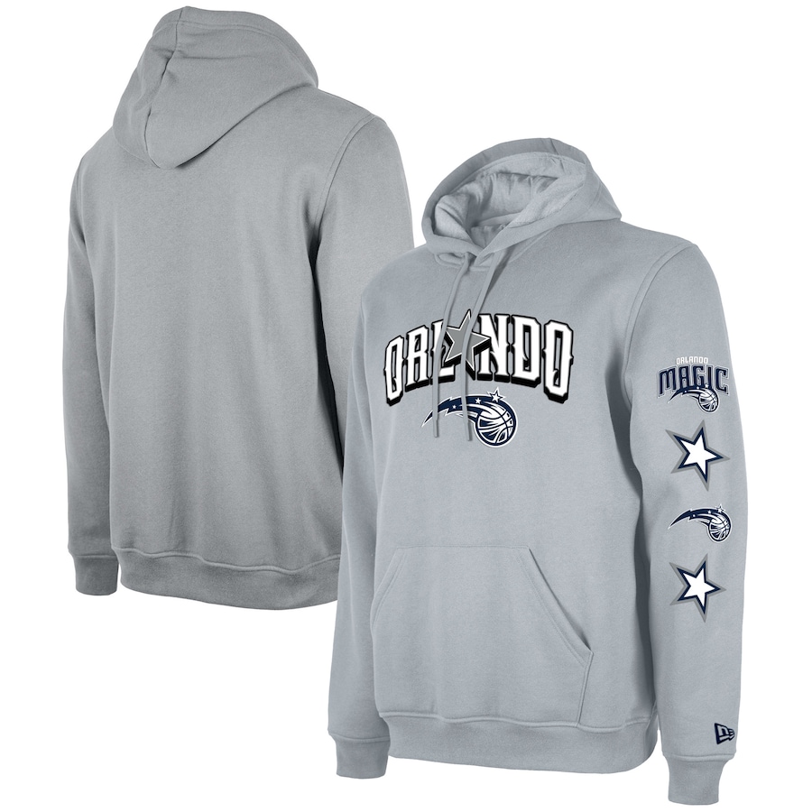 Men's Orlando Magic Gray 2023/24 City Edition Big & Tall Size New Era Pullover Hoodie