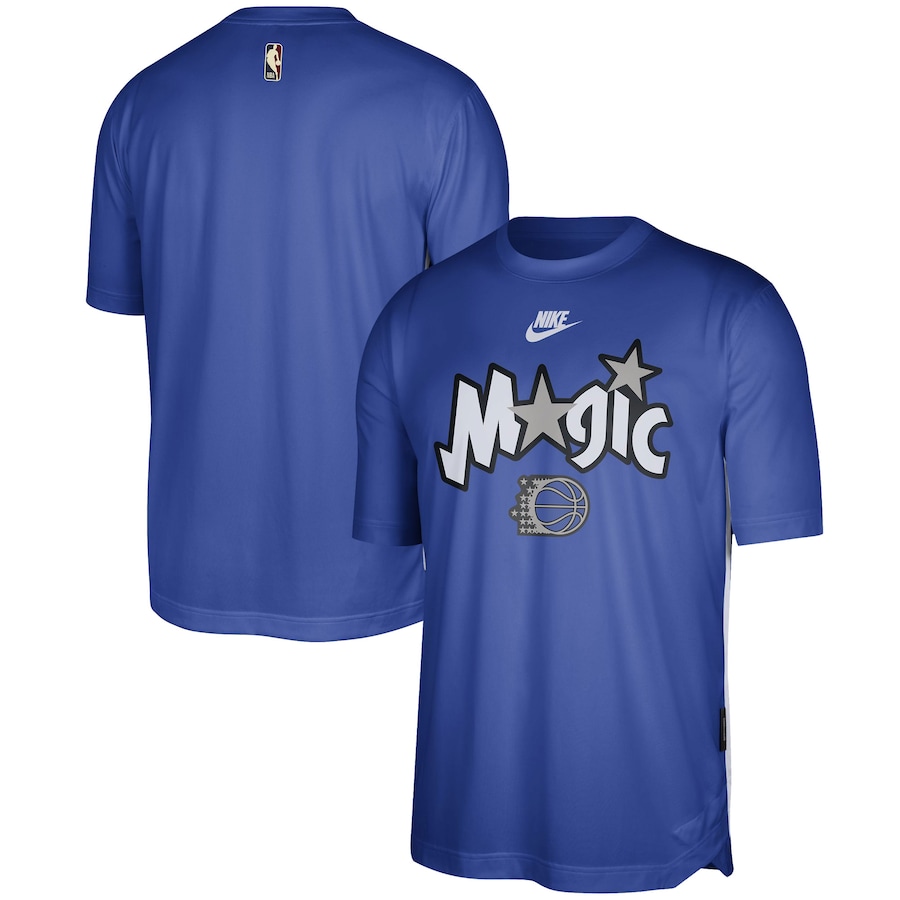 Men's Orlando Magic Blue Hardwood Classics 2023/24 Classic Edition Performance Pregame Shooting Nike T-Shirt