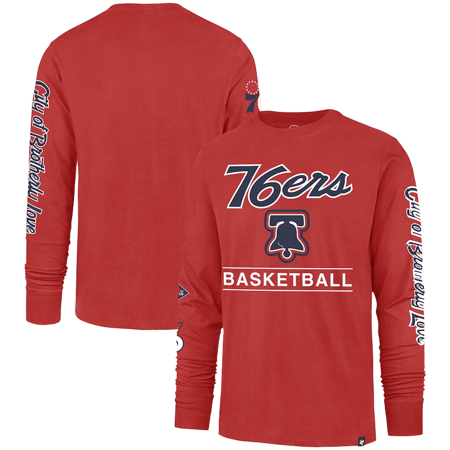 Men's Philadelphia 76ers '47 Red 2023/24 City Edition Triplet Franklin Long Sleeve T-Shirt