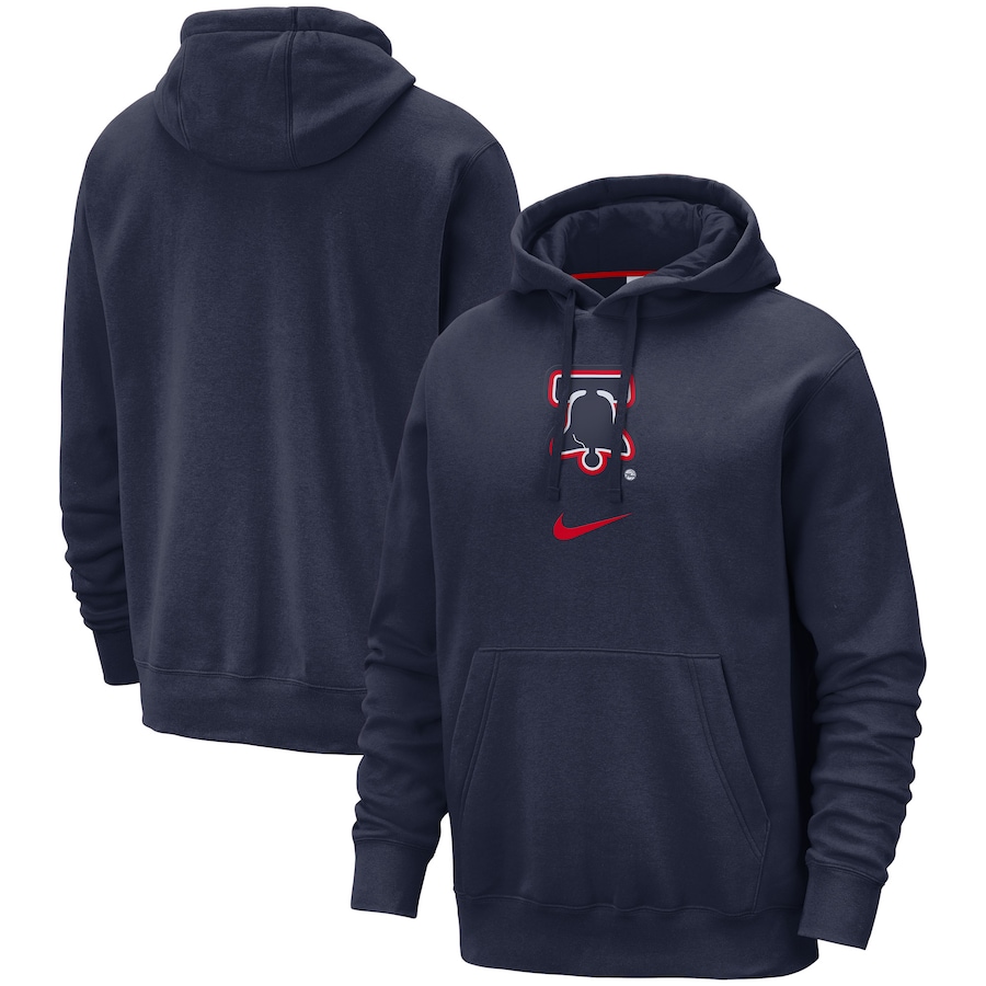 Men's Philadelphia 76ers Navy 2023/24 City Edition Essential Club Nike Pullover Hoodie