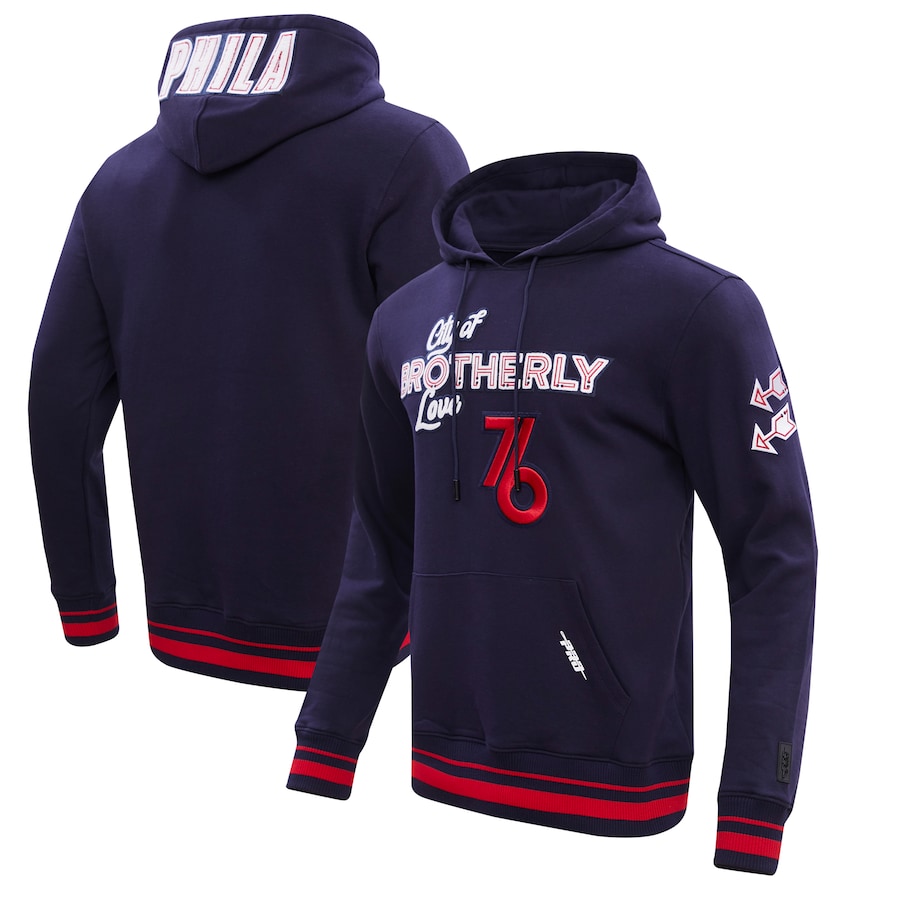Men's Philadelphia 76ers Navy 2023/24 City Edition Pro Standard Pullover Hoodie