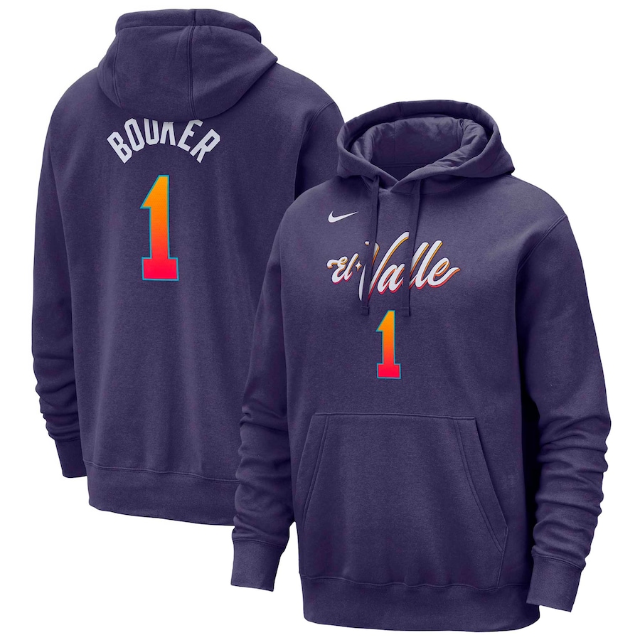 Men's Phoenix Suns Devin Booker Purple 2023/24 City Edition Nike Pullover Hoodie