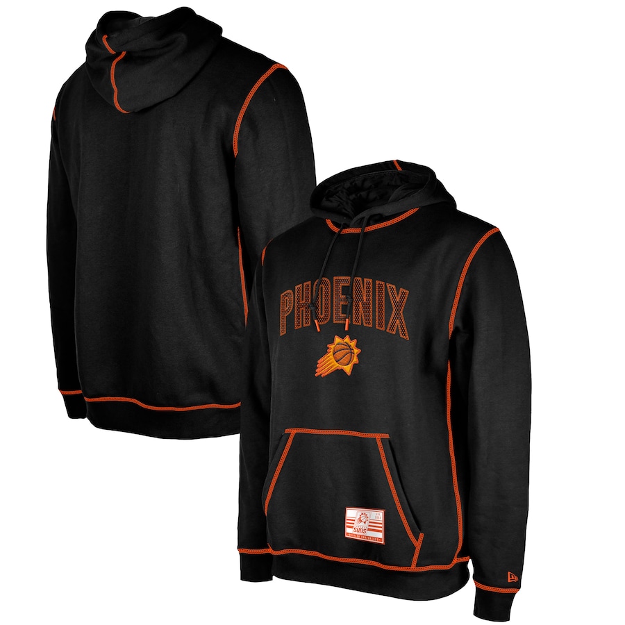 Men's Phoenix Suns Black 2023/24 City Edition Satin Stitch Elite Pack New Era Pullover Hoodie Men's Phoenix Suns Black 2023/24 City Edition Satin Stitch Elite Pack New Era Pullover Hoodie