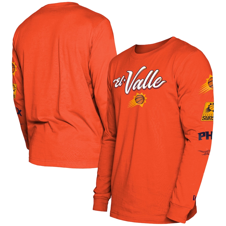 Men's Phoenix Suns Orange 2023/24 City Edition New Era Long Sleeve T-Shirt