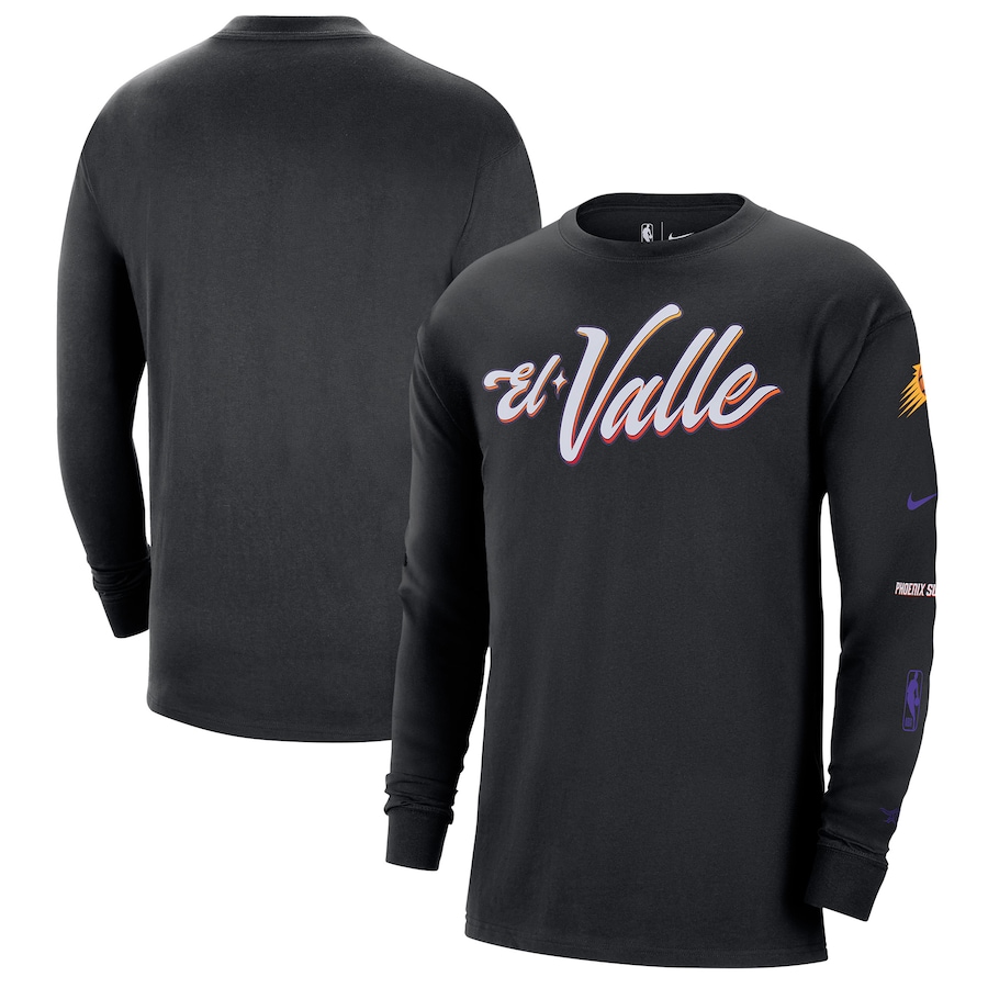 Men's Phoenix Suns Black 2023/24 City Edition Max90 Expressive Long Sleeve Nike T-Shirt