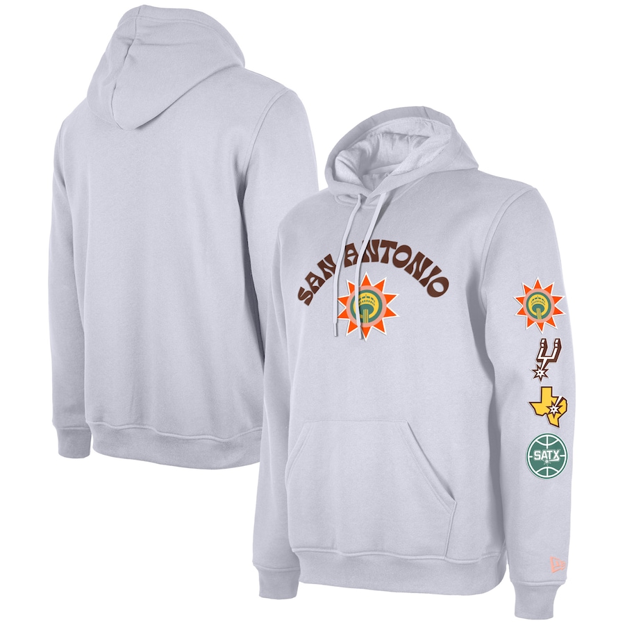 Men's San Antonio Spurs White 2023/24 City Edition New Era Pullover Hoodie