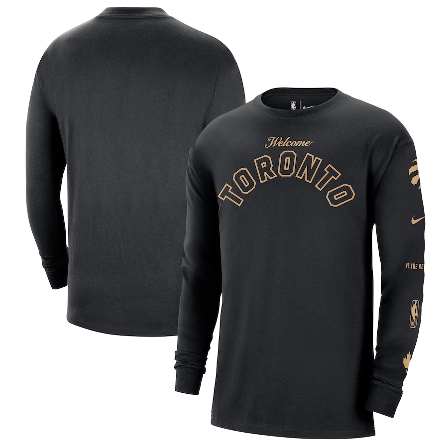 Men's Toronto Raptors Black 2023/24 City Edition Max90 Expressive Long Sleeve Nike T-Shirt