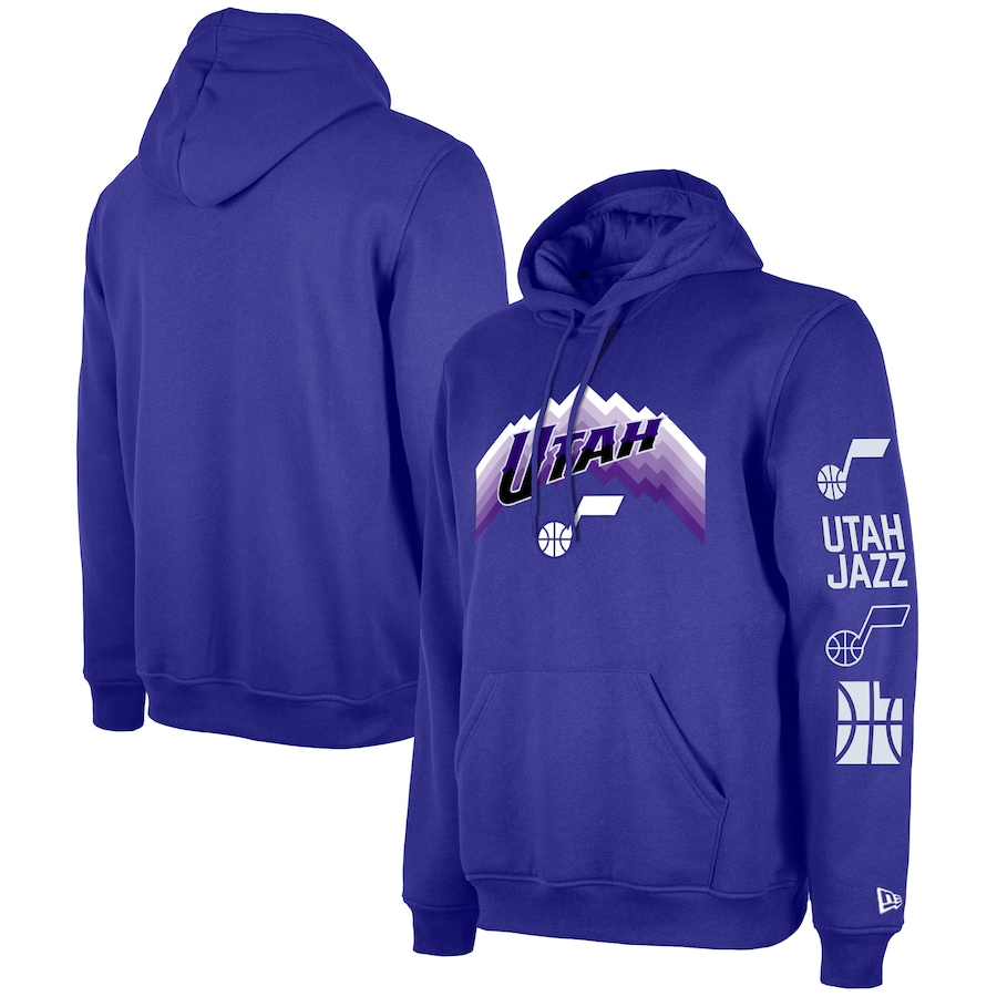 Men's Utah Jazz Purple 2023/24 City Edition Big & Tall Size New Era Pullover Hoodie