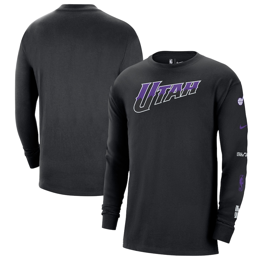 Men's Utah Jazz Black 2023/24 City Edition Max90 Expressive Long Sleeve Nike T-Shirt