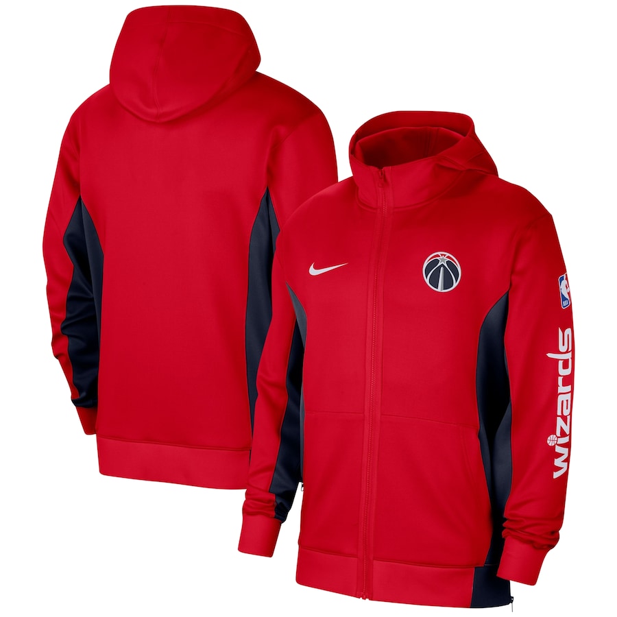 Men's Washington Wizards Red 2023/24 Authentic Showtime Performance Full-Zip Hoodie