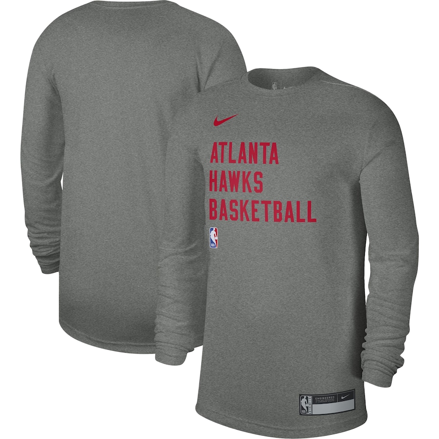 Men's Atlanta Hawks Heather Gray 2023/24 Legend On-Court Practice Performance Long Sleeve Nike T-Shirt