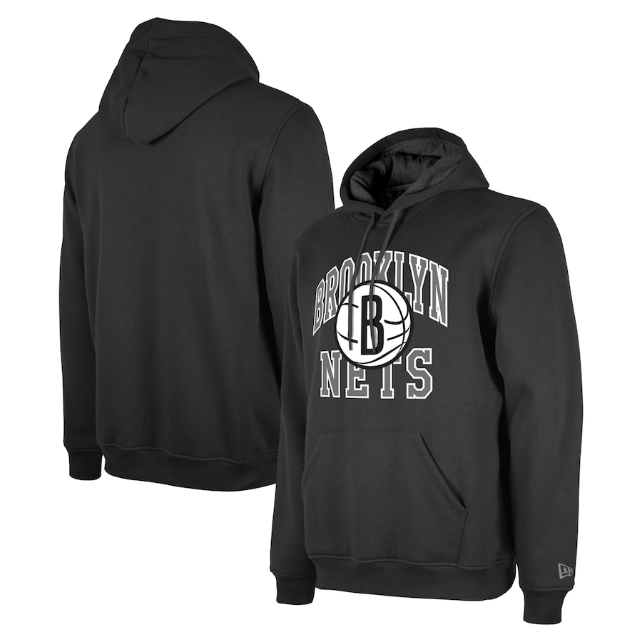 Men's Brooklyn Nets Black 2023/24 Season Tip-Off Edition New Era Pullover Hoodie