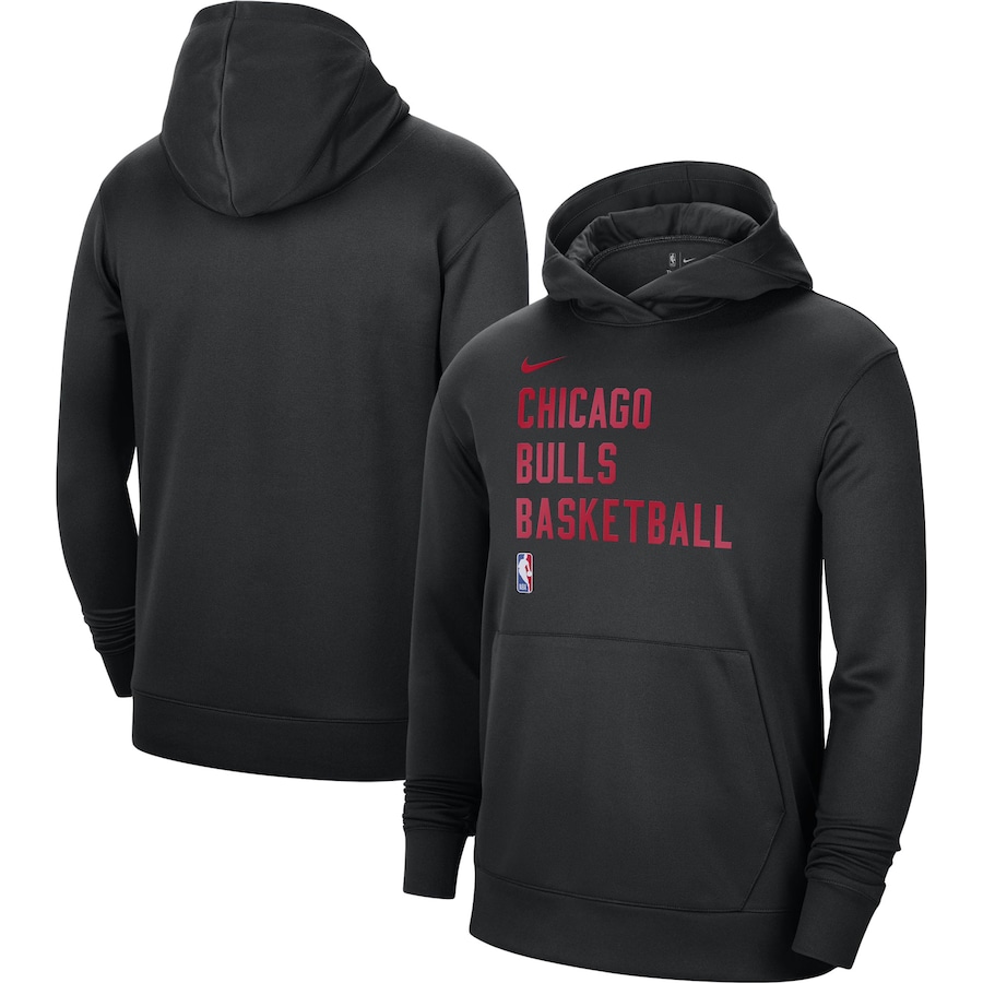 Men's Chicago Bulls Black 2023/24 Performance Spotlight On-Court Practice Nike Pullover Hoodie